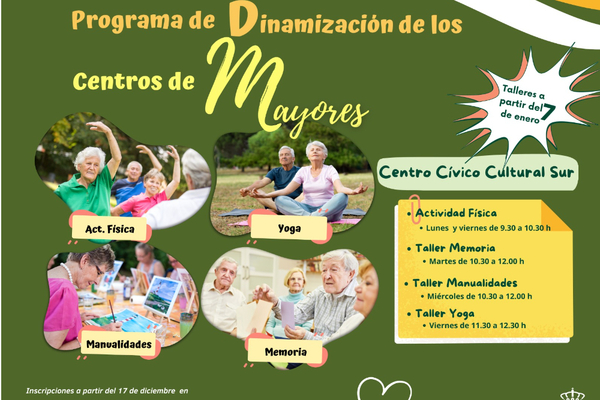 Talleres para mayores en distrito Sur