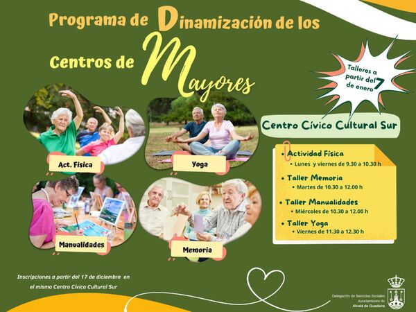 Talleres para mayores en distrito Sur