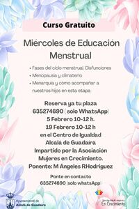 Curso gratuito de educación menstrual