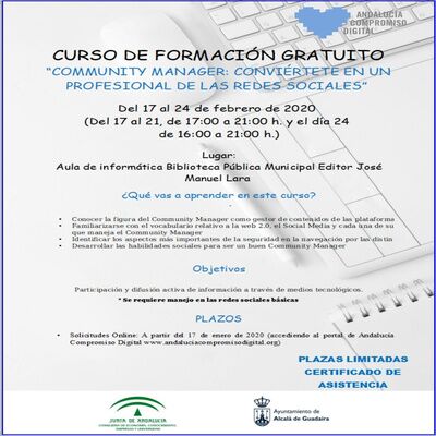 Curso de formación gratuito de Community Manager en la Biblioteca