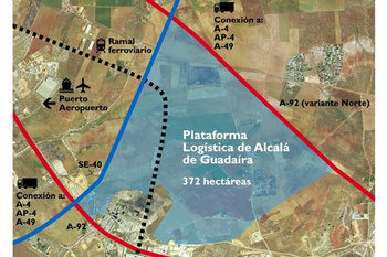 EL PARQUE LOGÍSTICO TIENE  272 HECTÁREAS A PIE DE LA A-92 Y DEL NUEVO NUDO DE COMUNICACIONES DE LA SE-30 CON SE-40