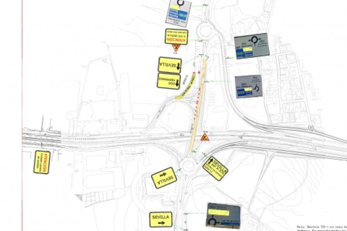 OBRAS PÚBLICAS ANUNCIA EL CORTE DE TRÁFICO DE LA A-392 EN EL CRUCE DE DOS HERMANAS A PARTIR DEL 27 DE FEBRERO