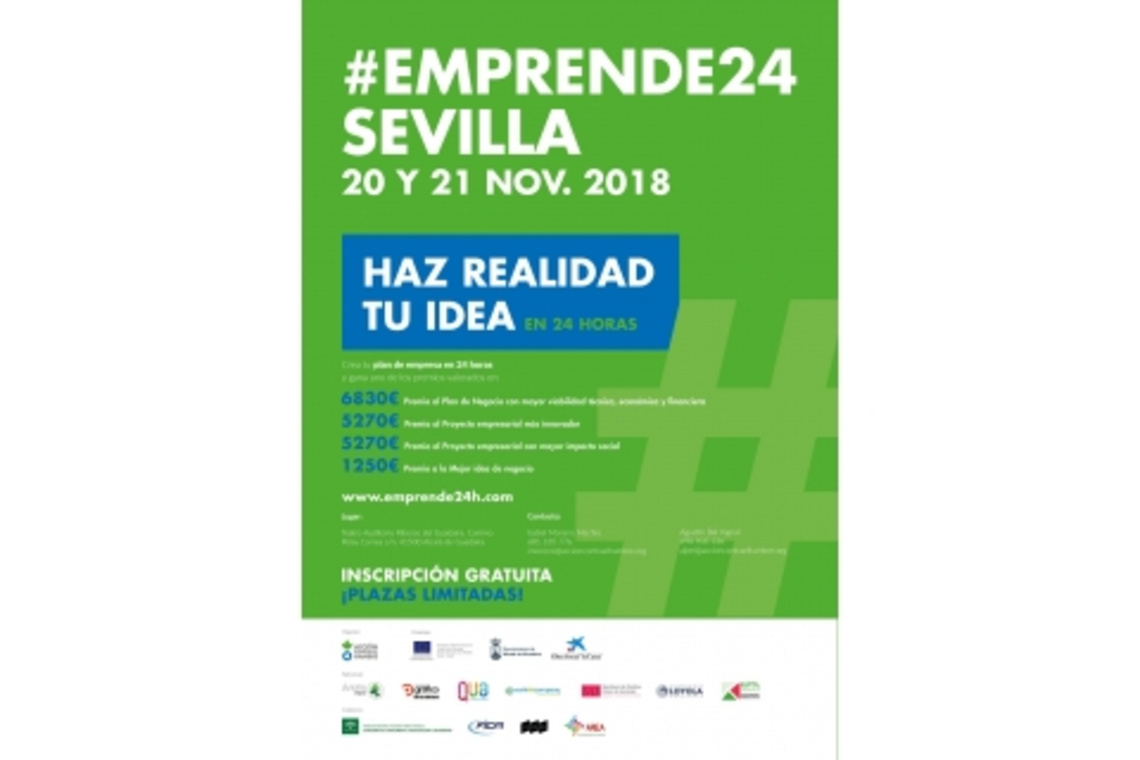 ALCALÁ ACOGE EL EVENTO-CONCURSO  #EMPRENDE24SEVILLA CON MÁS DE 18.000 EUROS EN PREMIOS PARA APOYAR LA CREACIÓN DE  NUEVOS NEGOCIOS