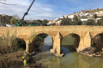 Obras de desbroce y limpieza en las márgenes y cauce del río Guadaíra