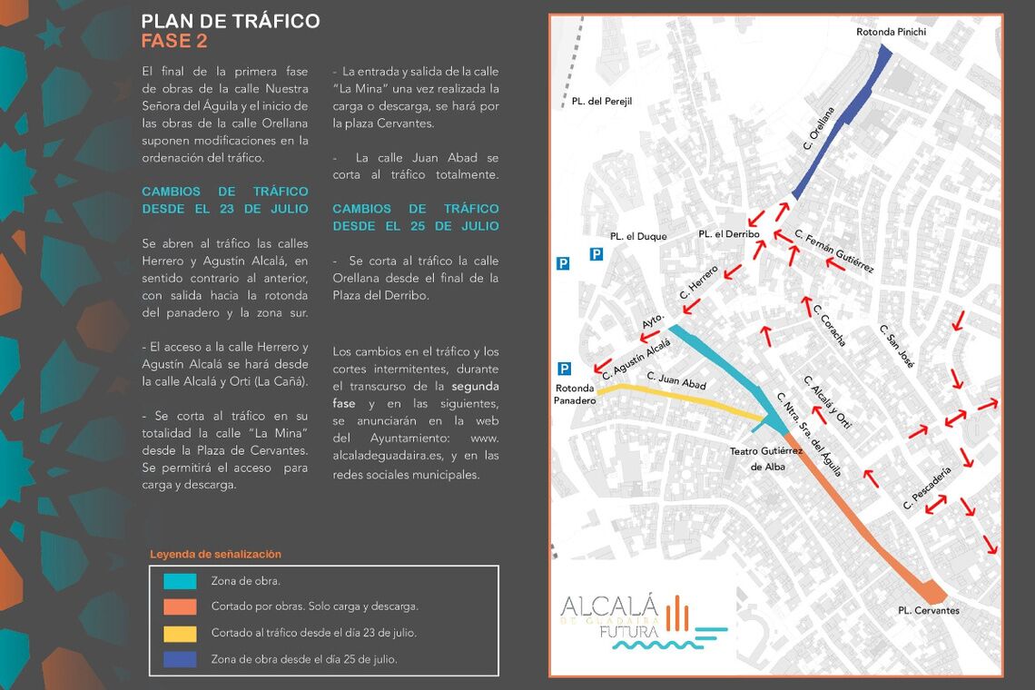 Cambios de tráfico en las calles Nuestra Señora del Águila y Orellana